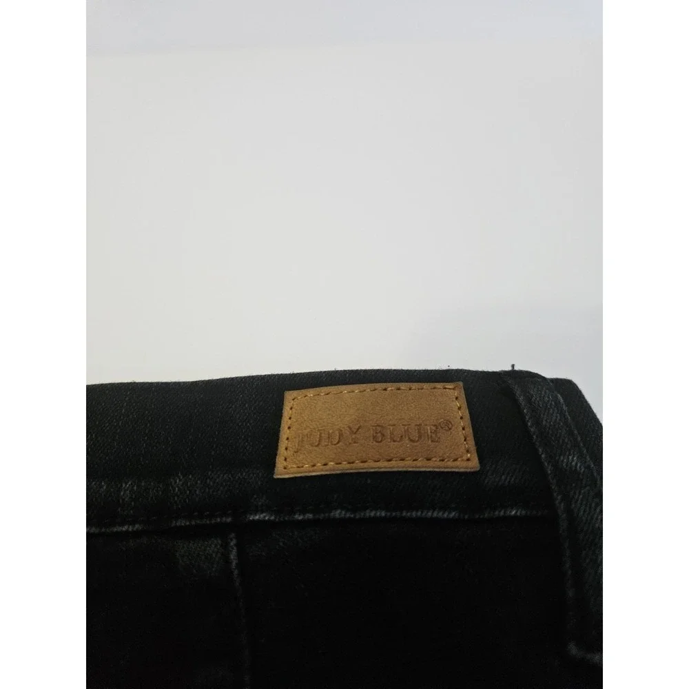 Judy Blue Jeans Womens Size 9/29 Pull On Super Black Cowbell Leg Opening - Picture 10 of 11